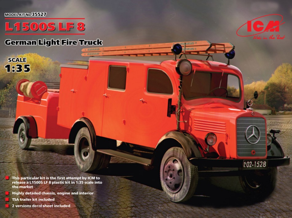 L1500S LF 8 GERMAN LIGHT FIRE TRUCK KIT 1:35 - ICM - ICM35527