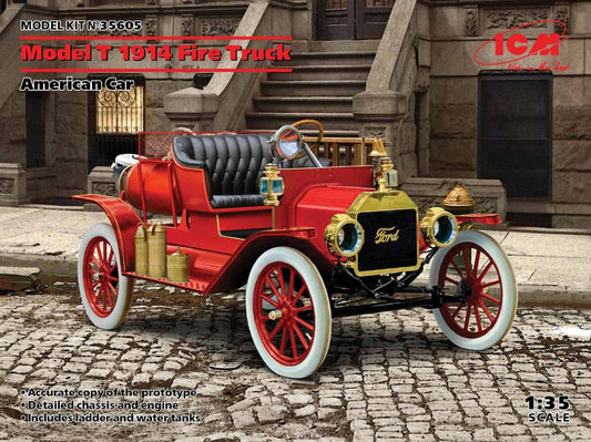 MODEL T 1914 FIRE TRUCK AMERICAN CAR KIT 1:35 - ICM - ICM35605