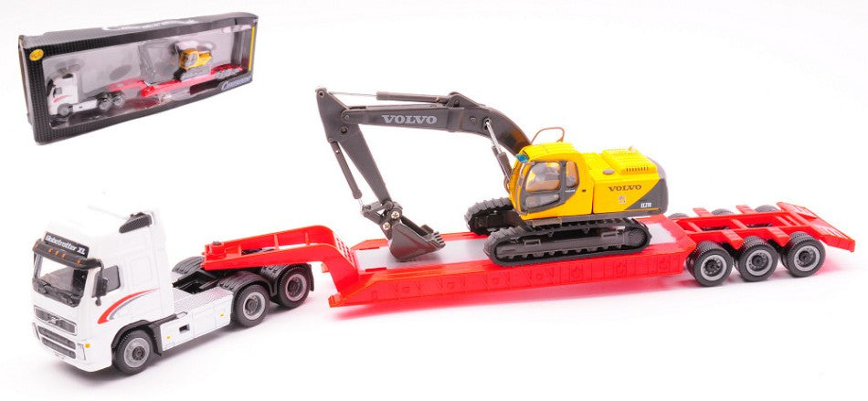 VOLVO FH12 WITH EXCAVATOR EC210 1:87 - Cararama - CA185002