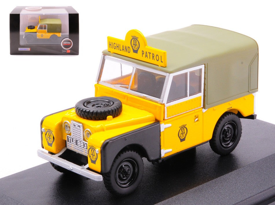 LAND ROVER SERIES 1 88" CANVAS AA HIGHLAND PATROL YELLOW 1:43 - Oxford - OXF43LAN188025