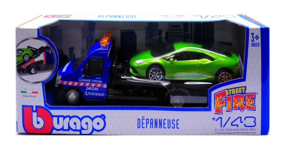 LAMBORGHINI HURACAN + FLATBED TRANSPORTER 1:43 - Burago - BU31400-04