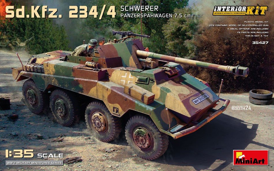 SD.KFZ.234/4 SCHWERER PANZERSPAHWAGEN 7,5 cm KIT 1:35 - Miniart - MIN35427