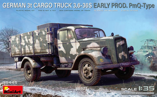 GERMAN 3t CARGO TRUCK 3.6-36S EARLY PROD. KIT 1:35 - Miniart - MIN35445
