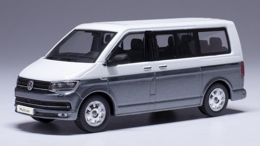 VW T6 MULTIVAN 2017 WHITE/GREY 1:43 - Ixo Model - CLC595
