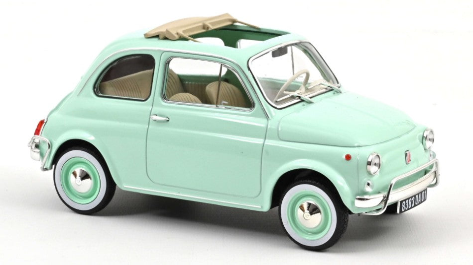 FIAT 500 L 1968 AQUAMARINE W/SPECIAL BIRTH PACK 1:18 REPROD. - Norev - NV187777