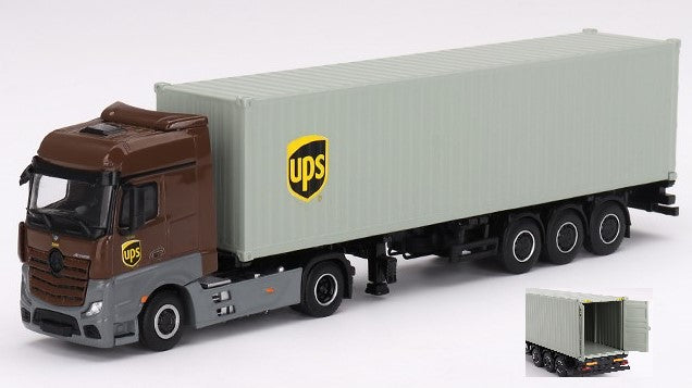 MERCEDES ACTROS WITH 40' CONTAINER UPS EUROPE 2023 1:64 - Mini GT - MGT00705