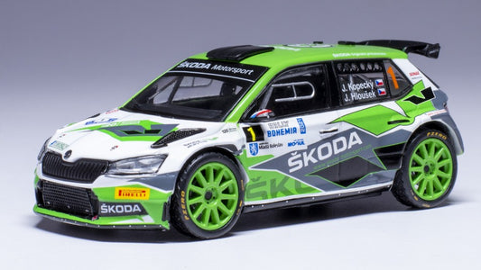 SKODA FABIA RALLY2 E N.1 RALLY BOHEMIA 2021 KOPECKY-HLOUSEK 1:43 - Ixo Model - RAM934