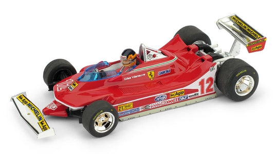 FERRARI 312 T4 G.VILLENEUVE 1979 N.12 WINNER USA OVEST GP W/PILOTE 1:43 - Brumm - BM0578CH