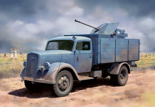 GERMAN 3t 4x2 CARGO TRUCK W/2 cm FLAK 38 (2 IN 1) KIT 1:35 - Dragon - D6828