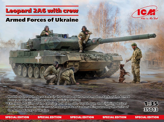 LEOPARD 2A6 OF THE ARMED FORCES OF UKRAINE W/CREW KIT 1:35 - ICM - ICM35013