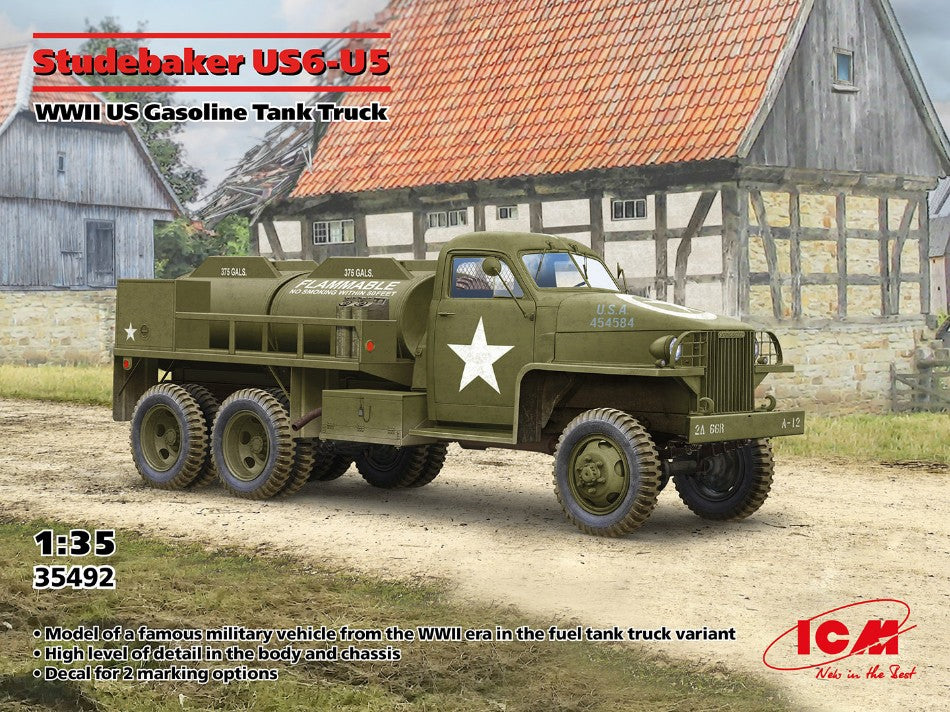 STUDEBAKER US6-U5 WWII US GASOLINE TANK TRUCK KIT 1:35 - ICM - ICM35492