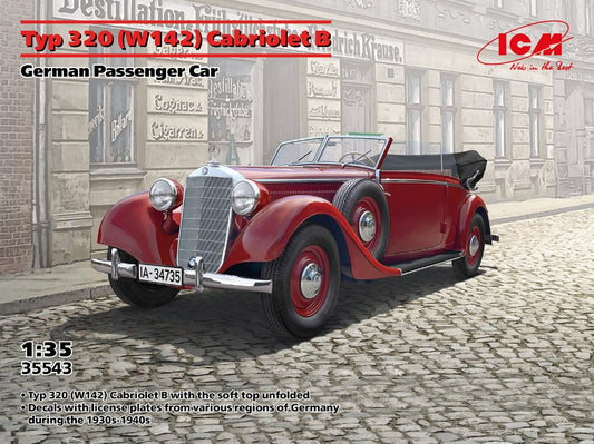 MERCEDES TYP 320 W142 CABRIOLET B GERMAN PASSENGER CAR KIT 1:35 - ICM - ICM35543