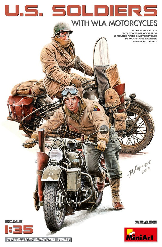 U.S.SOLDIERS W/WLA MOTORCYCLES KIT 1:35 - Miniart - MIN35422
