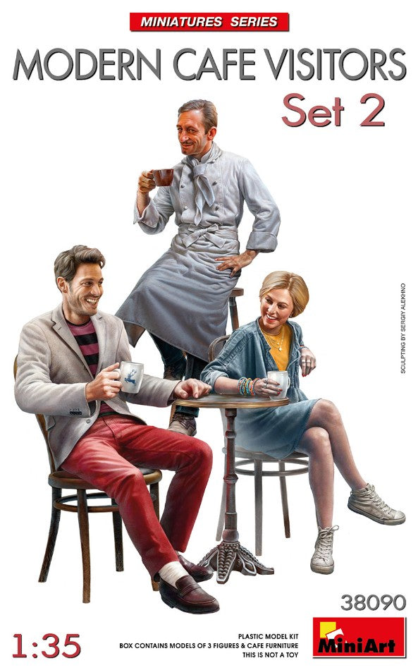 MODERN CAFE VISITORS SET 2 KIT 1:35 - Miniart - MIN38090