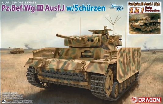 Pz.Bef.Wg.III Ausf.J.W/SCHURZEN KIT 1:35 - Dragon - D6628