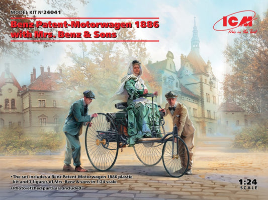 BENZ PATENT MOTORWAGEN 1886 W/Mrs.Benz & Sons KIT 1:24 - ICM - ICM24041