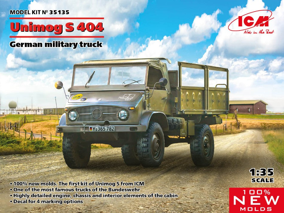 UNIMOG S 404 GERMAN MILITARY TRUCK KIT 1:35 - ICM - ICM35135