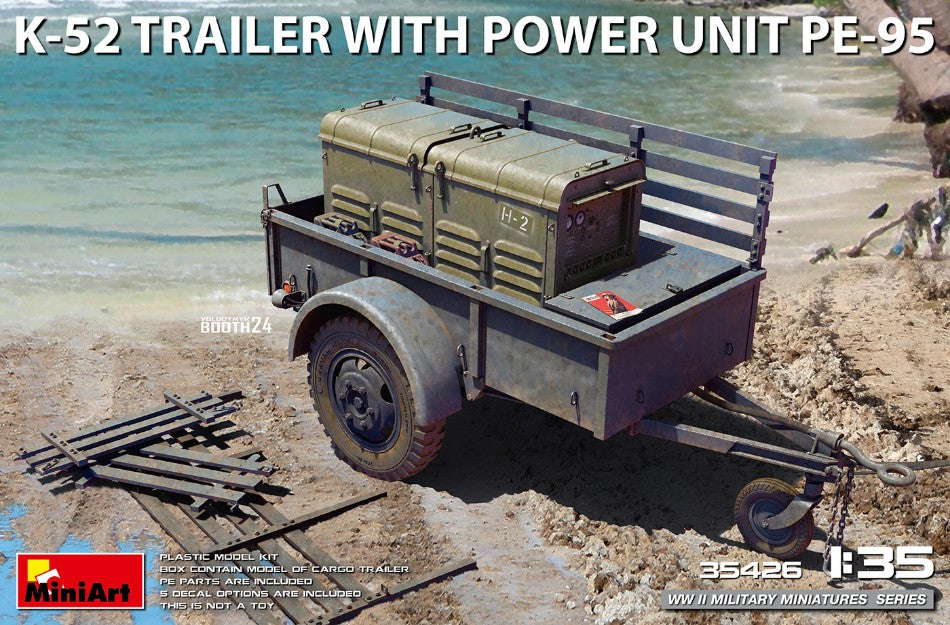 K-52 TRAILER W/POWER UNIT PE-95 KIT 1:35 - Miniart - MIN35426