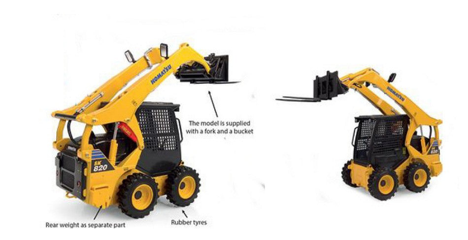 KOMATSU SK820 WITH 2 IMPLEMENTS 1:25 - Universal Hobbies - UH8177