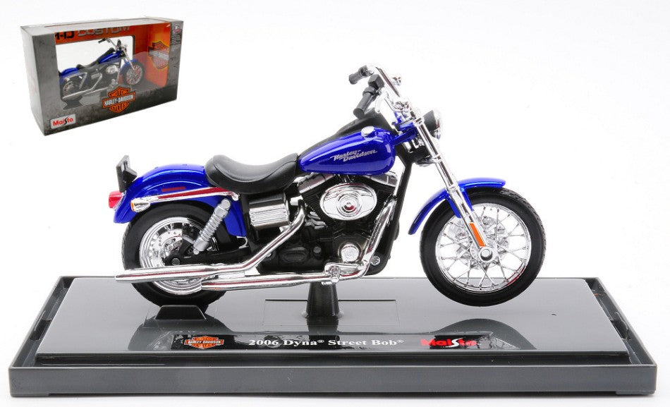 HARLEY DAVIDSON DYNA STREET BOB 2006 BLUE 1:18 - Maisto - MI23103