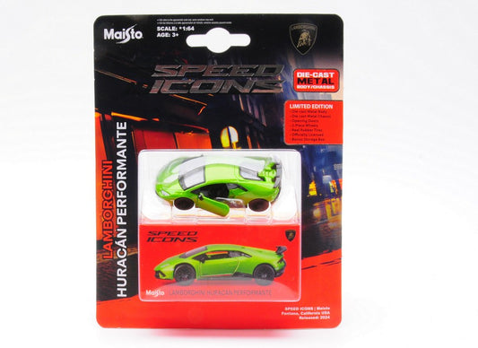 SPEED ICONS LAMBORGHINI HURACAN PERFORMANTE GREEN 1:64 - Maisto - MI15705G
