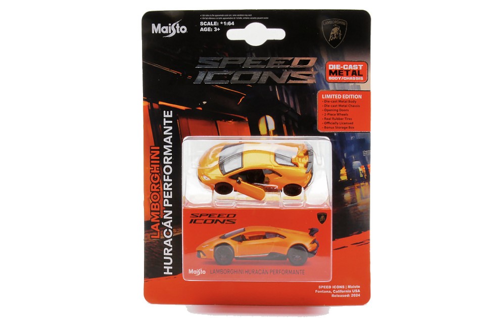 SPEED ICONS LAMBORGHINI HURACAN PERFORMANTE ORANGE 1:64 - Maisto - MI15705O