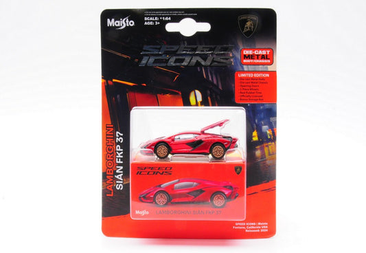 SPEED ICONS LAMBORGHINI SIAN FKP 37 METALLIC RED 1:64 - Maisto - MI15706R