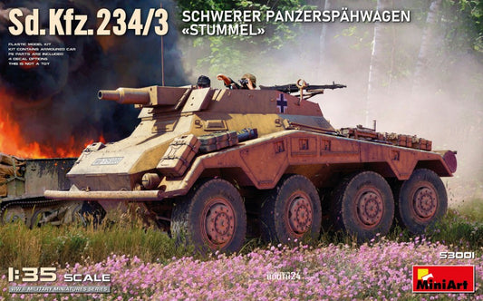 SD.KFZ.234/3 SCHWERER PANZERSPAHWAGEN STUMMEL KIT 1:35 - Miniart - MIN53001