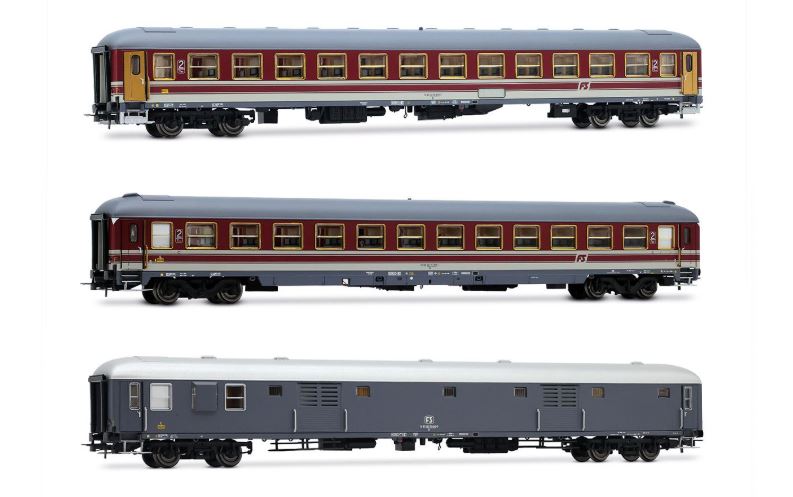 FS 3 CARROZZE ,2a CLASSE, 2a CLASSE, BAGAGL. ALPEN-EXPRESS EP.IVb 1:87 - Rivarossi - HR4362