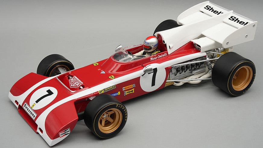 FERRARI 312 B2 SOUTH AFRICA GP 1972 M.ANDRETTI C/VETRINA E PILOTA 1:18 - Tecnomodel - TMD18321B