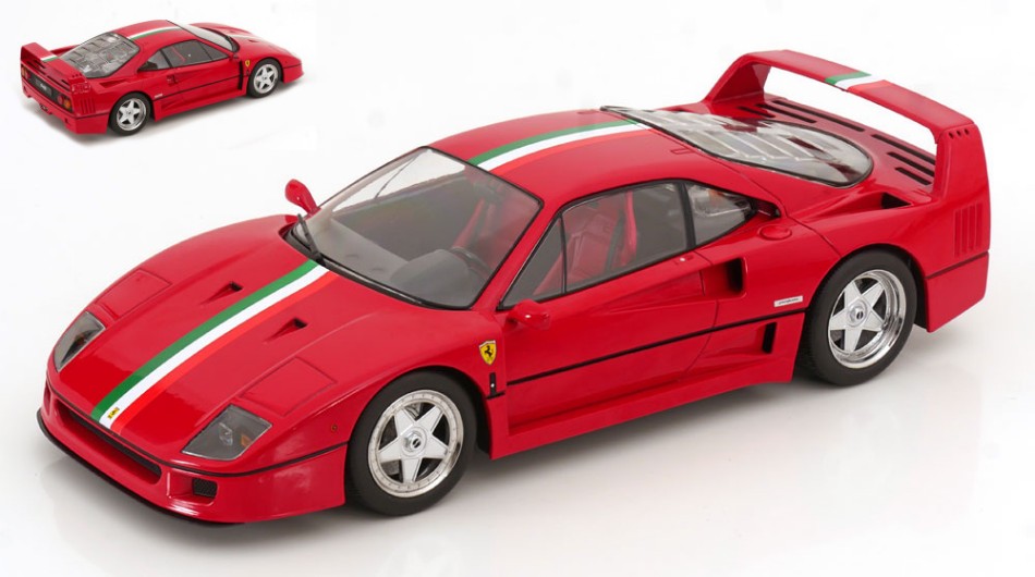 FERRARI F40 ITALIA DESIGN RED/WHITE/GREEN 1:18 - KK Scale - KKDC180696