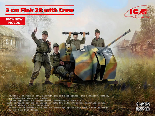 FLAK 38 WITH CREW KIT 1:35 - ICM - ICM35718