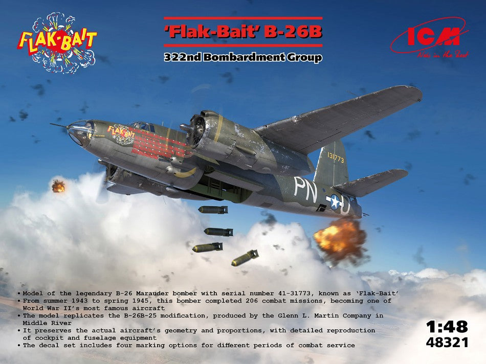 B-26B MARAUDER FLAK BAIT.322nd KIT 1:48 - ICM - ICM48321