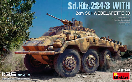 Sd.Kfz.234/3 WITH 2cm SCHWEBELAFETTE 38 KIT 1:35 - Miniart - MIN35431