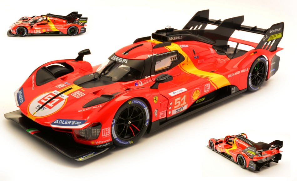 FERRARI 499P N.51 WINNER LE MANS 2023 PIER GUIDI/CALADO/GIOVINAZZI 1:18 - Burago - BU16301