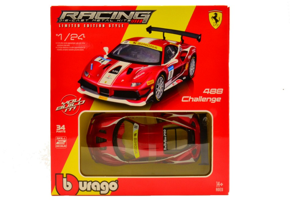 FERRARI 488 CHALLENGE N.11 FORMULA RACING 2017 KIT 1:24 - Burago - BU26582