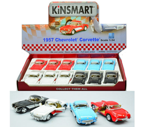 CHEVROLET CORVETTE 1957 COL.ASS. cm 12 1:40 5316D - Kinsmart - KT17903