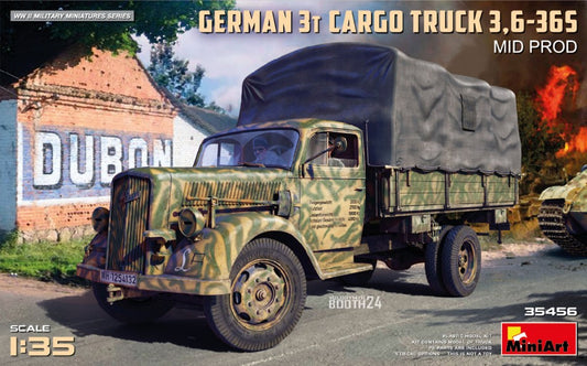 GERMAN 3t CARGO TRUCK 3,6-36S MID PROD. KIT 1:35 - Miniart - MIN35456