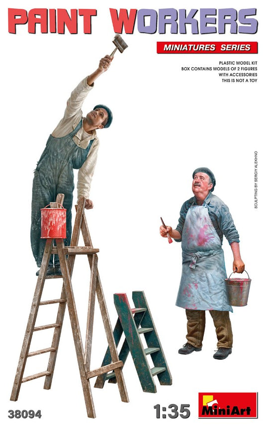 PAINT WORKERS WITH ACCESSORIES KIT 1:35 - Miniart - MIN38094