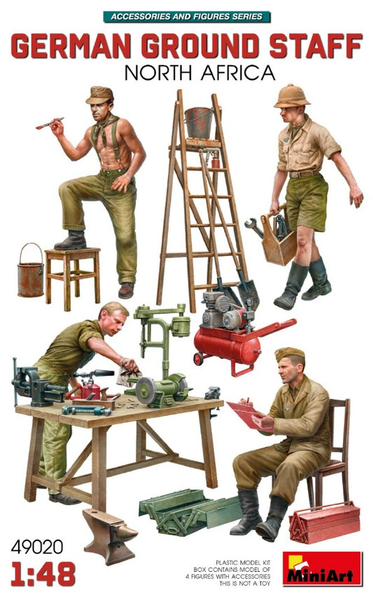 GERMAN GROUND STAFF W/ACCESSORIES NORTH AFRICA KIT 1:35 - Miniart - MIN49020