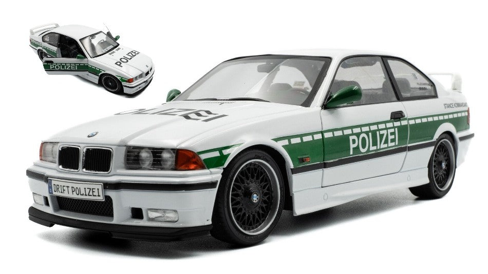 BMW 3-SERIES M3 (E36) COUPE POLIZEI 1991 WHITE/GREEN 1:18 - Solido - SL1803915