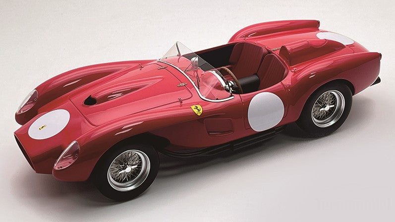 FERRARI 250 TR PONTOON-FENDER PRESS CLIENTI 1958 CORSA RED/WHITE 1:18 - Tecnomodel - TMD18254N