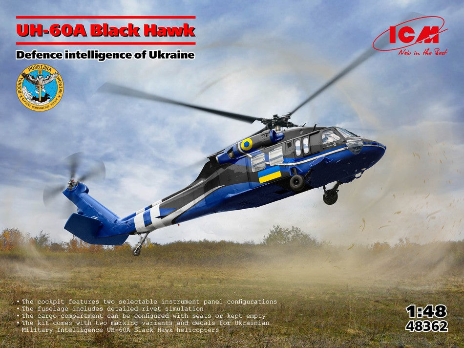 UH-60A Black Hawk Defence Intelligence of Ukraine KIT 1:48 - ICM - ICM48362