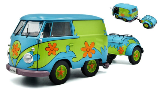 VOLKSWAGEN T1 VAN KOOL COMBI "GHOSTHUNTERS" WITH TRAILER 1950-2024 1:18 - Solido - SL1810904