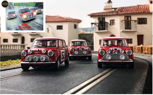 MINI RALLY MONTE CARLO 1965 TRIPLE PACK SLOT 1:32 - Scalextric - C4488A