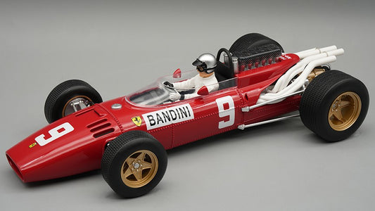 FERRARI 312 F1 N.9 GERMAN GP 1966 L.BANDINI C/VETRINA E PILOTA 1:18 - Tecnomodel - TMD18318B