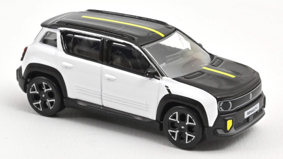 RENAULT 4 E-TECH ELECTRIC 2025 WHITE AND BLACK 1:64 - Norev - NV310981