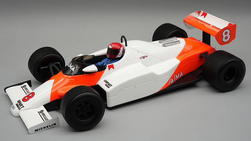 McLaren MP4/1C n°8 (1983) 1:18 - Niki Lauda - Monaco GP - Rain Tyres - With Driver - TMD18402C - Tecnomodel