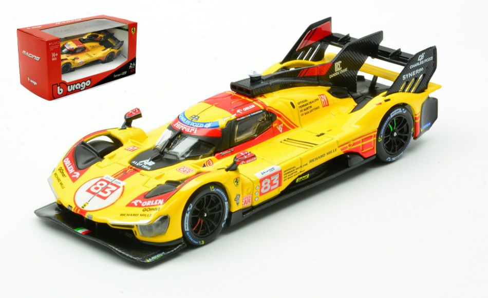 FERRARI 499P N.83 24 H LE MANS 2024 KUBICA-YIFEI-SCARCMAN 1:43 - Burago - BU36317E
