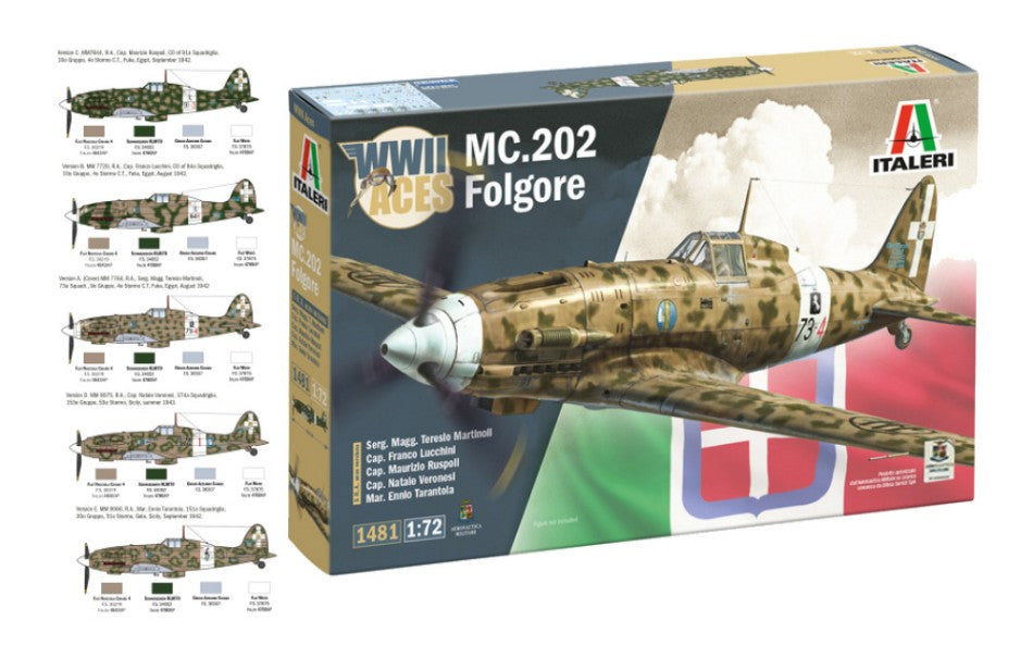 MC 202 FOLGORE ACES KIT 1:72 - Italeri - IT1481